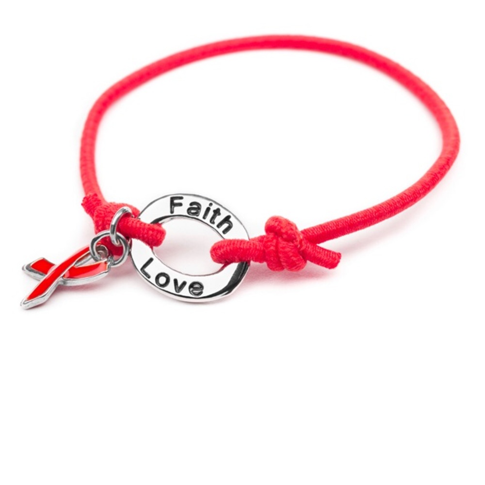 NEW Red Ribbon Support Adjustable Stretch Bracelet